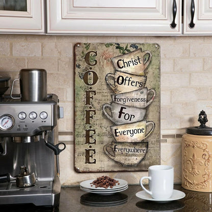 Christ Offers Forgiveness for Everyone Everywhere - Coffee Decor for Coffee Bar