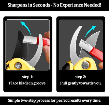 2PCS Pocket Blade Sharpener, Premium Wolfram Steel Garden Tool Sharpener