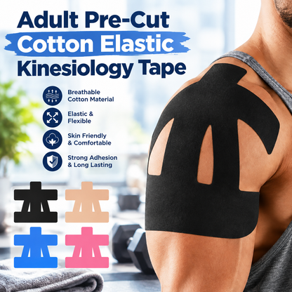 10PCS Precut Cotton Elastic Kinesiology Strapping Tape for Adults