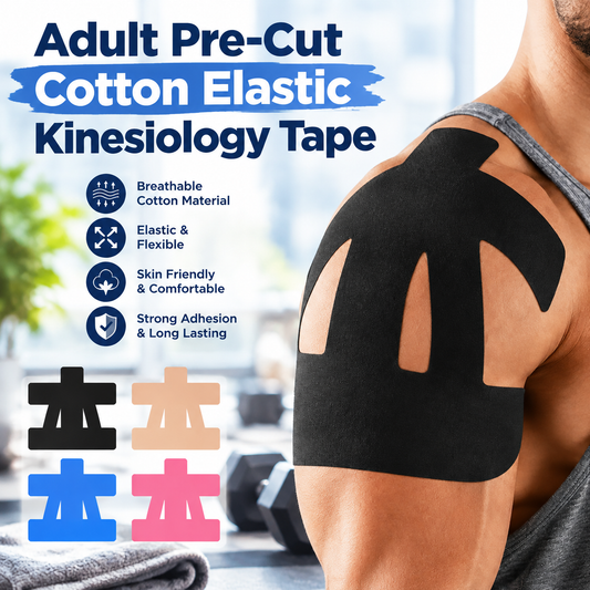 10PCS Precut Cotton Elastic Kinesiology Strapping Tape for Adults