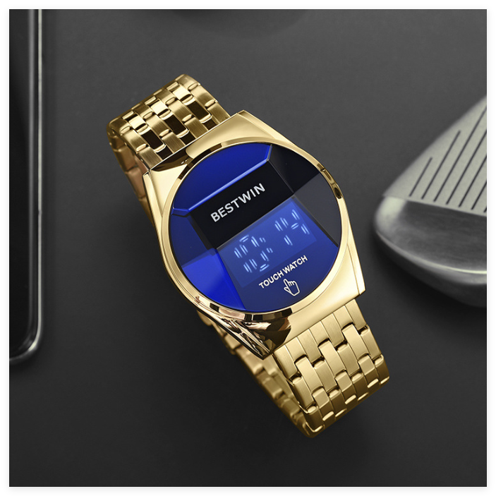 Round LED Touchscreen Digital Watch