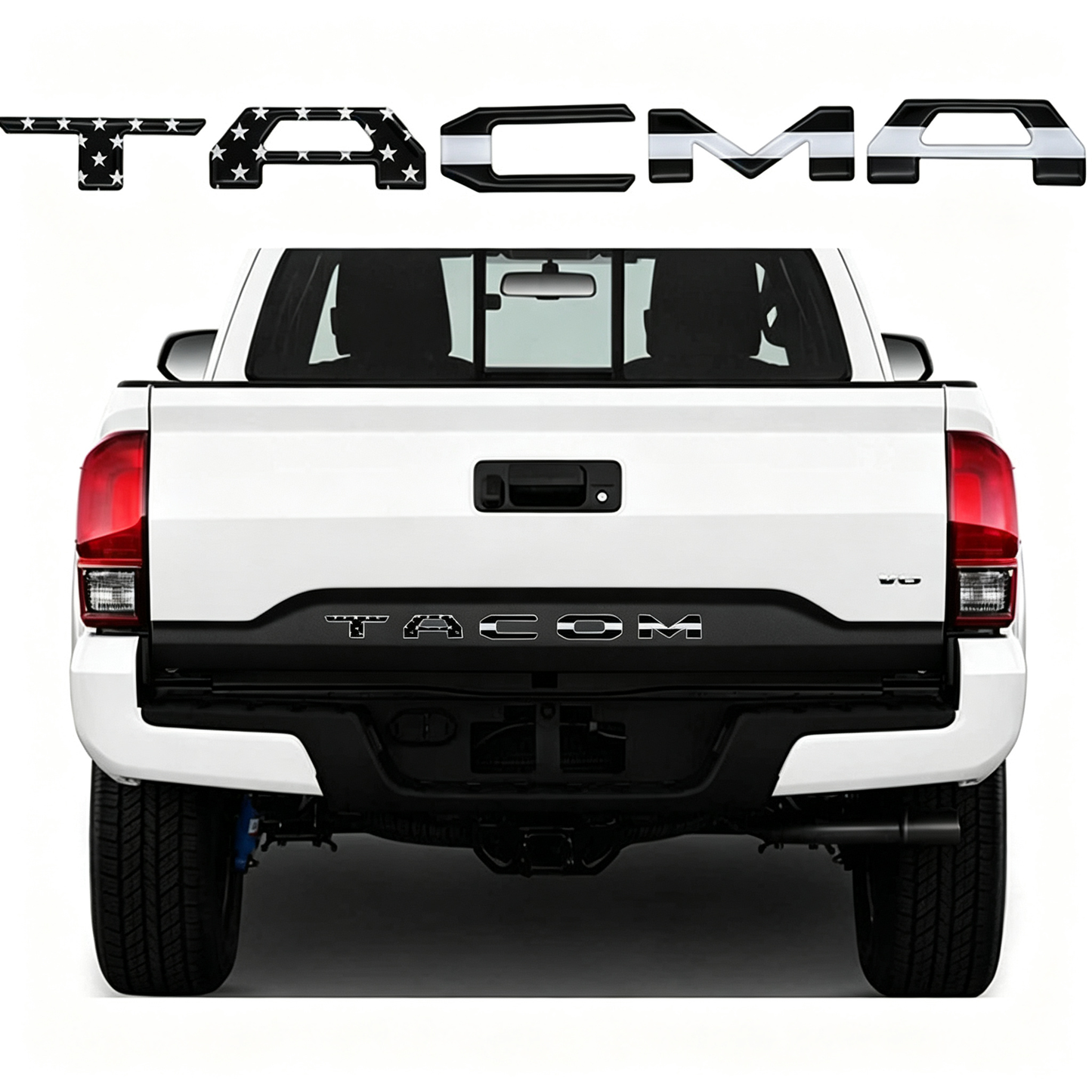 Matte Black Raised Tailgate Insert Emblem Letters - Stylish Accessories and Perfect Gift for Truck Drivers