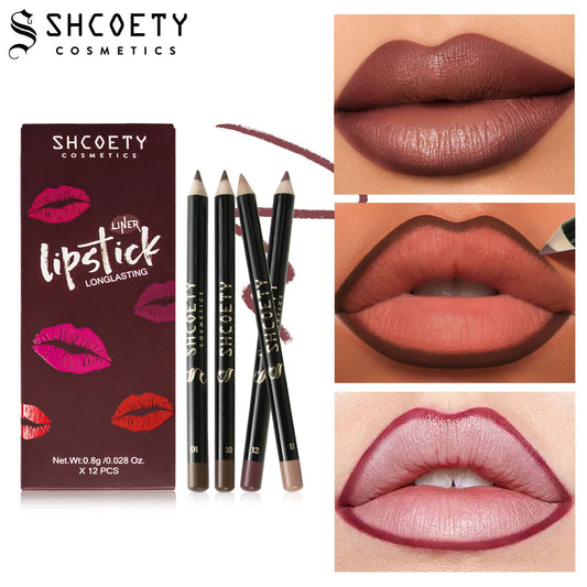 12 Colors Matte Lip Liner Set