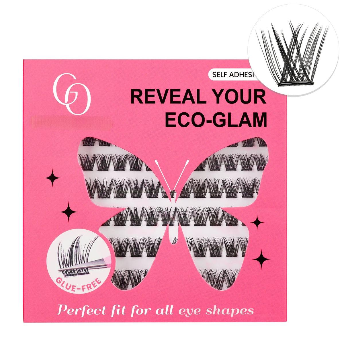 Self-Adhesive False Eyelash Set with Tweezers