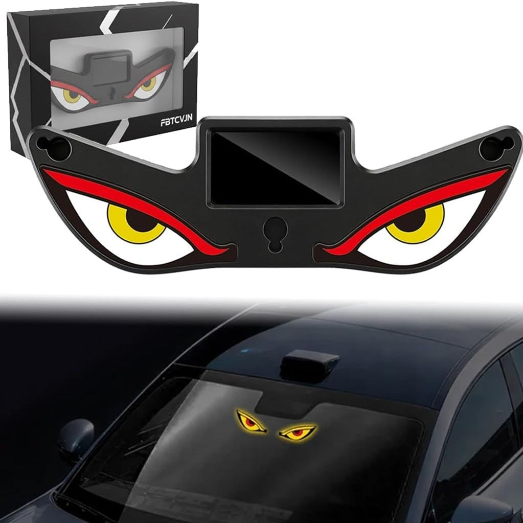 Wireless No Drill Solar and USB Powered Devil Eyes Warning Lights for Cars Windshield Rear Window