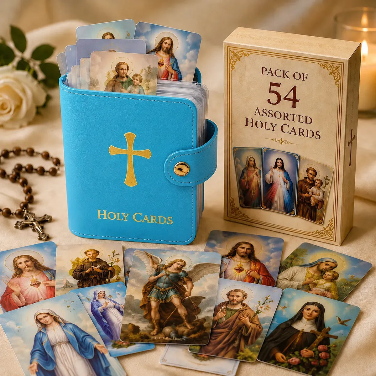 Catholic PU+PVC Leather Holy Card Holder