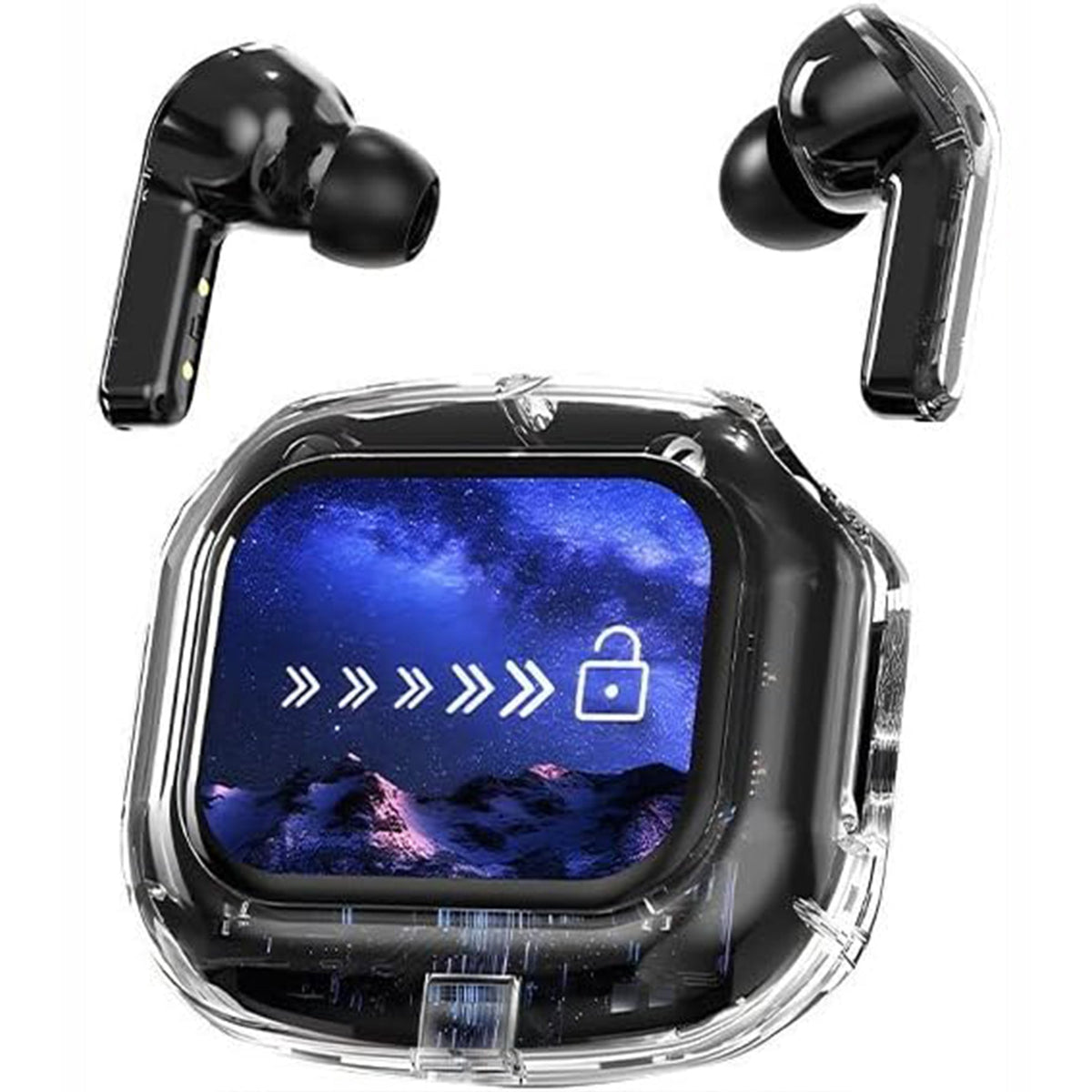 AI Translation in-Ear Bluetooth 5.4 Earbuds, Full-Color Touch Screen Case