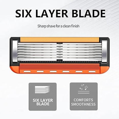 24 Replacement Razor Blades + Handle – Barber-Smooth Shaves for Less