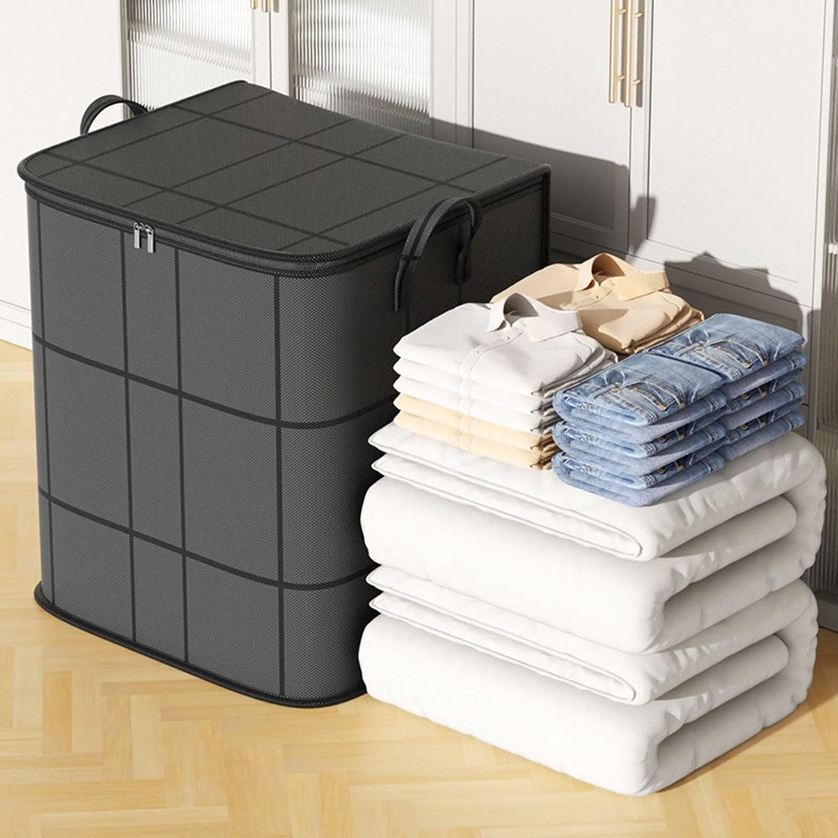 Large Clothes Storage Bag Zippered Moving Container