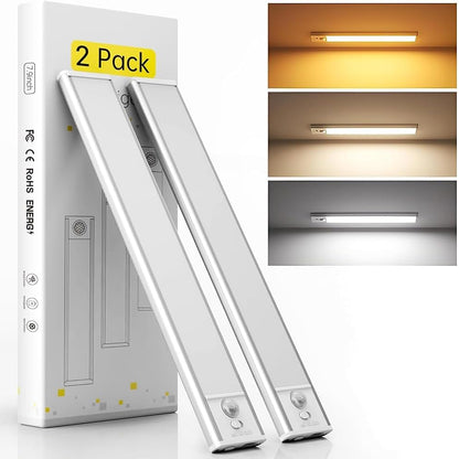 2 Pack Under Cabinet Lights - Rechargeable Motion Sensor Light