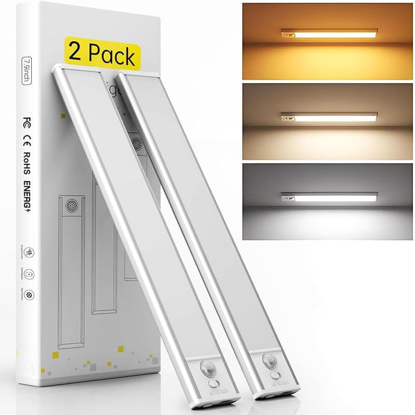 2 Pack Under Cabinet Lights - Rechargeable Motion Sensor Light