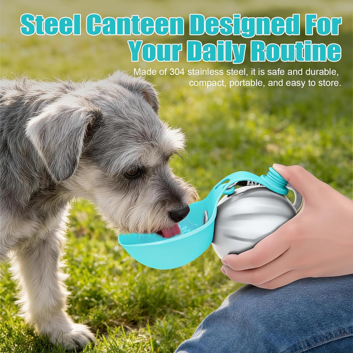 2-in-1 Portable Dog Water Bottle for Small Dogs - Leak Proof & Compact