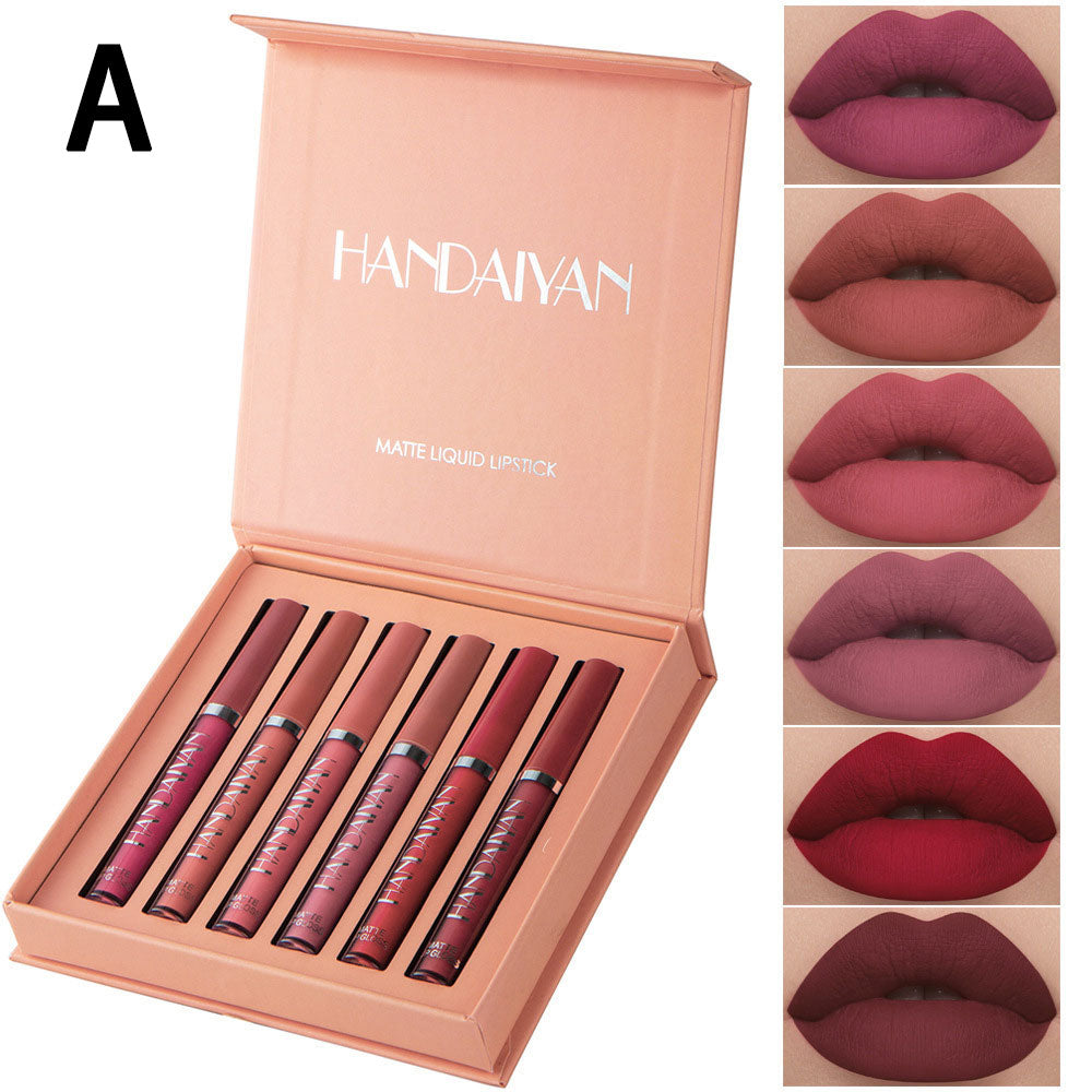 6Pcs Matte Liquid Lipstick Makeup Set - Matte liquid Long-Lasting Wear Non-Stick Cup Not Fade Waterproof Lip Gloss