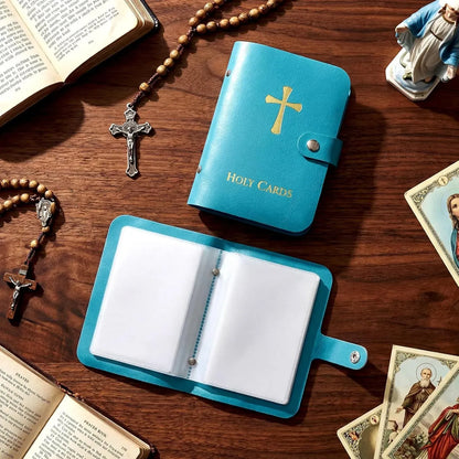 Catholic PU+PVC Leather Holy Card Holder