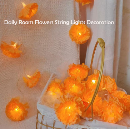 Marigold Garland Lights String for Day of The Dead Decorations 10ft 20 Led