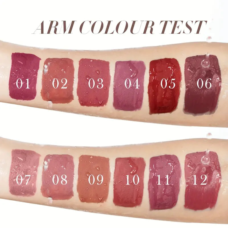 12 Color Matte Lip Glossy Set Water Resistant Transfer Proof