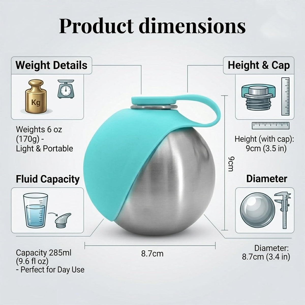 2-in-1 Portable Dog Water Bottle for Small Dogs - Leak Proof & Compact