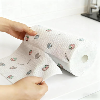 100pcs Household Disposable Rag Thickened Non-woven Kitchen Cleaning Cloth