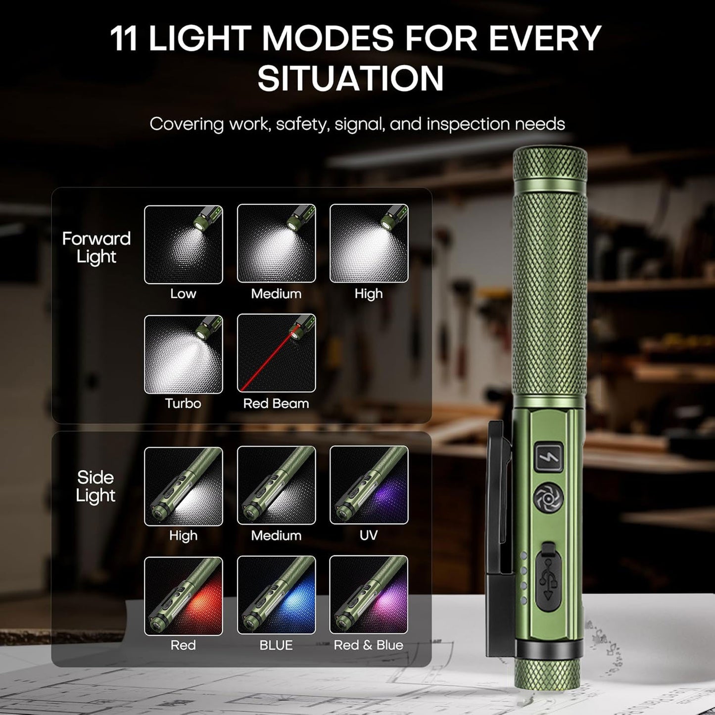 Flashlight Rechargeable,800 Lumen Small Flashlight with Magnetic Clip & Base