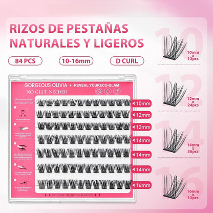 Self-Adhesive False Eyelash Set with Tweezers