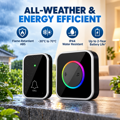 [No Need Batteries] Wireless Doorbell, Waterproof Electronic Doorbell Kit