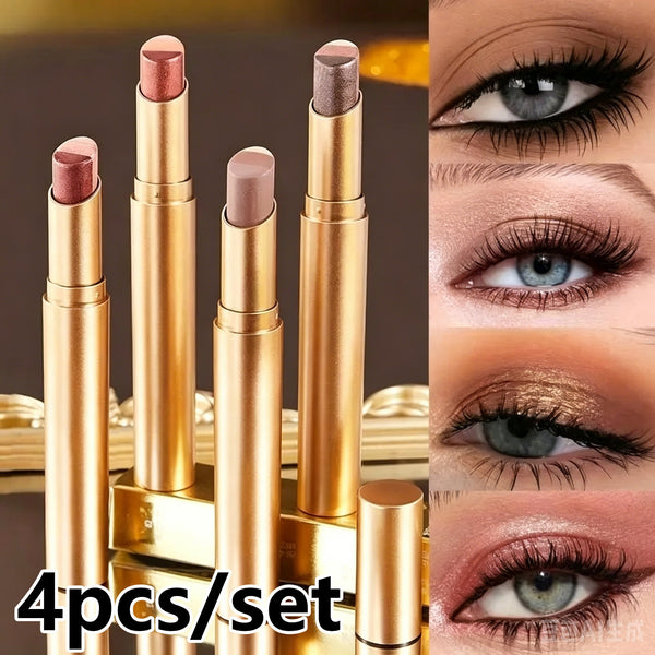 Three-Color Eyeshadow Stick, Fine Shimmer Gradient Contour Highlighter