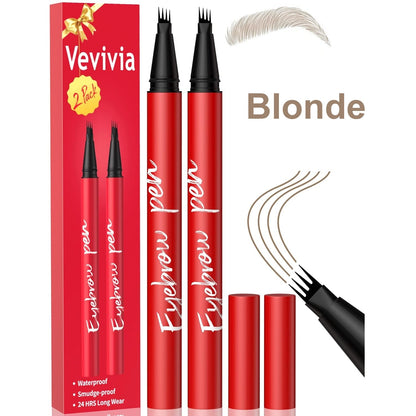 Vevivia Beauty Eyebrow Pen, Precise 4-Tip Brow Pencil for Natural-Looking Fuller Brows