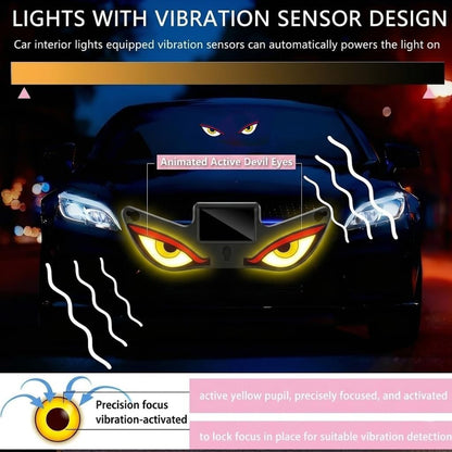 Wireless No Drill Solar and USB Powered Devil Eyes Warning Lights for Cars Windshield Rear Window