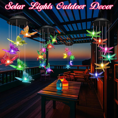 Wind Chimes Waterproof Solar Lights Outdoor Decor