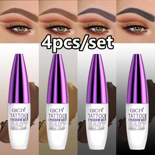 4Pcs Easy Tatoo Eyebrow Gel Peel off - Semi-Permanent Tattoo Eyebrow Tint Kit Waterproof Long  Reviewed by 52,150+ customers
