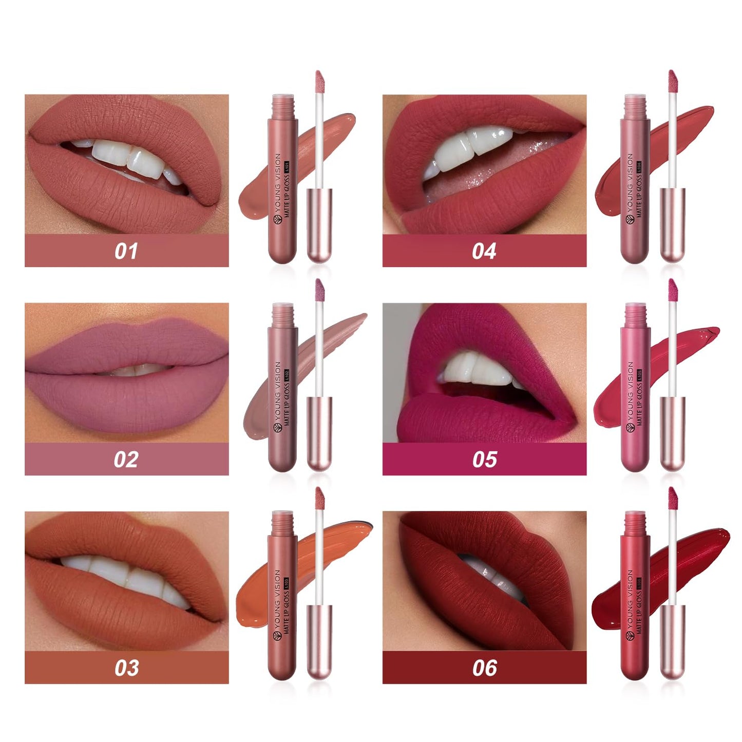 YOUNG VISION 6-Pc Matte Nude Liquid Lipstick Set