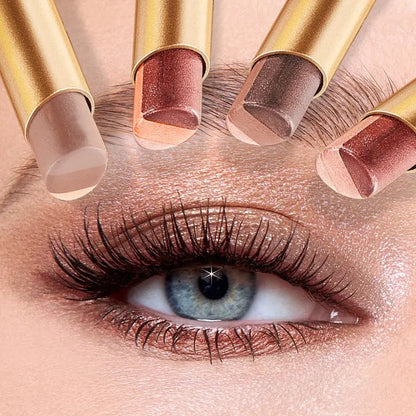 Three-Color Eyeshadow Stick, Fine Shimmer Gradient Contour Highlighter