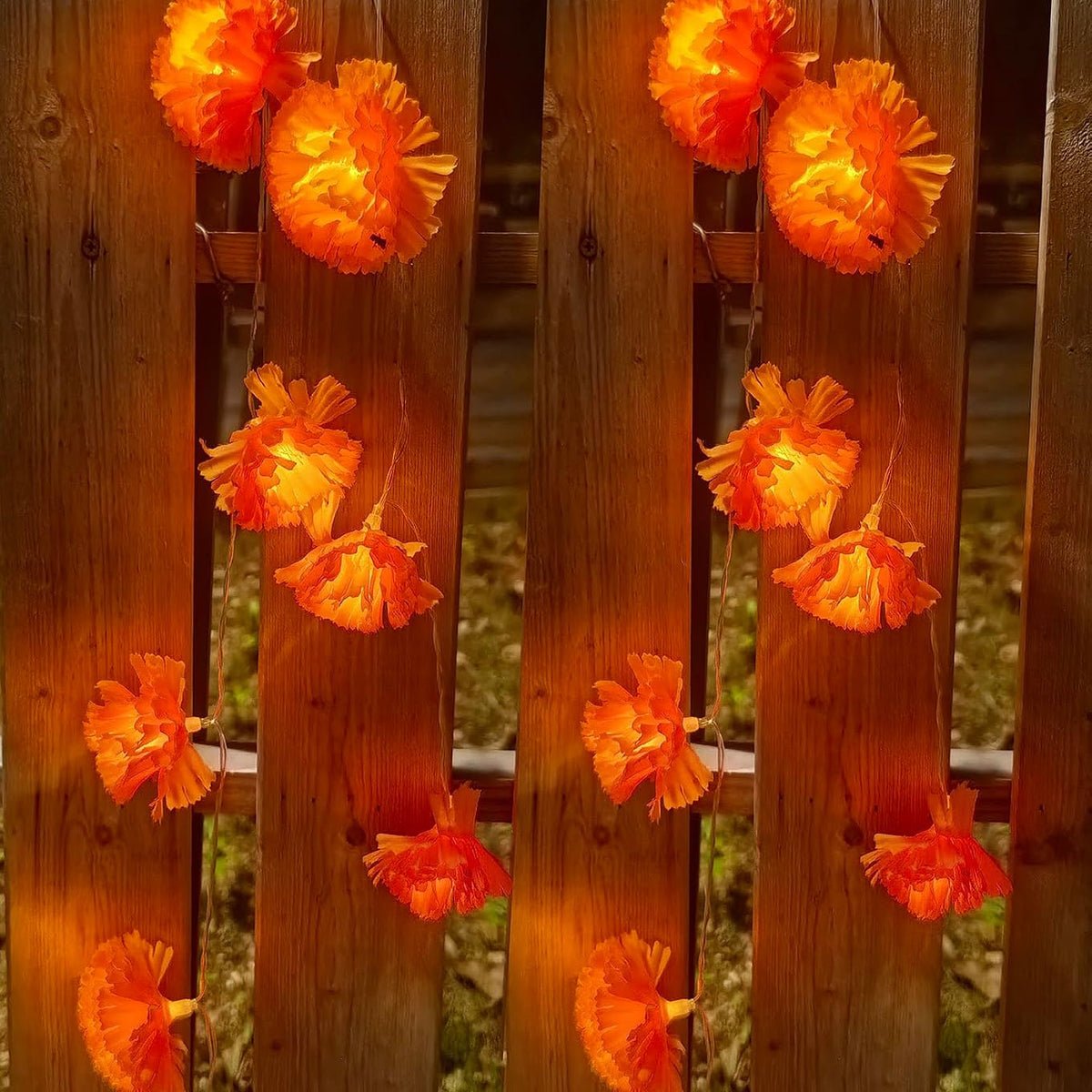 Marigold Garland Lights String for Day of The Dead Decorations 10ft 20 Led