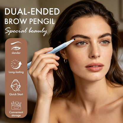 2PCS Dual-Ended 4-Tip Precision Eyebrow Pencil with Spoolie Brush