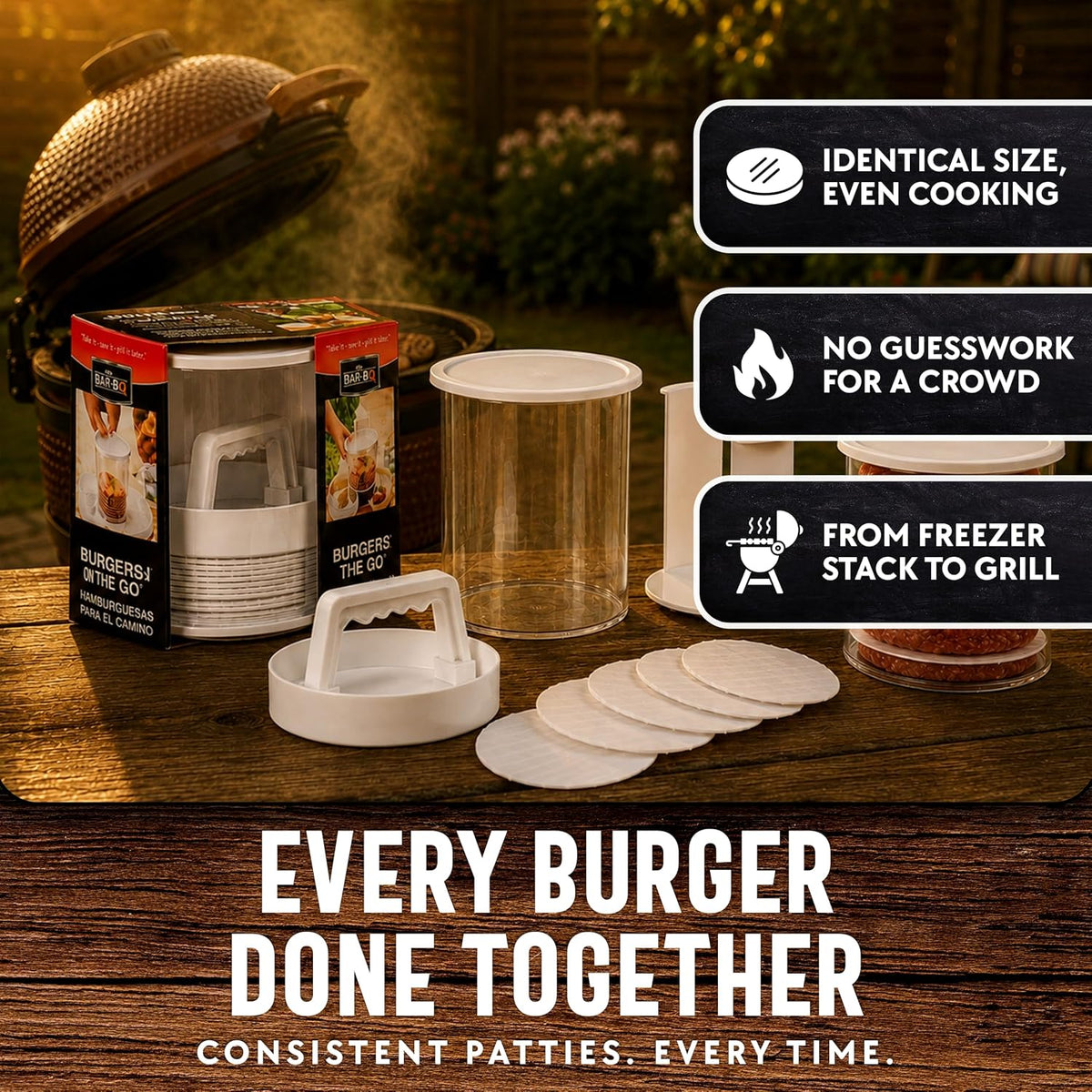 Burger Patty Maker,Multi‑Layer Burger Press Set for BBQ Homemade Prep