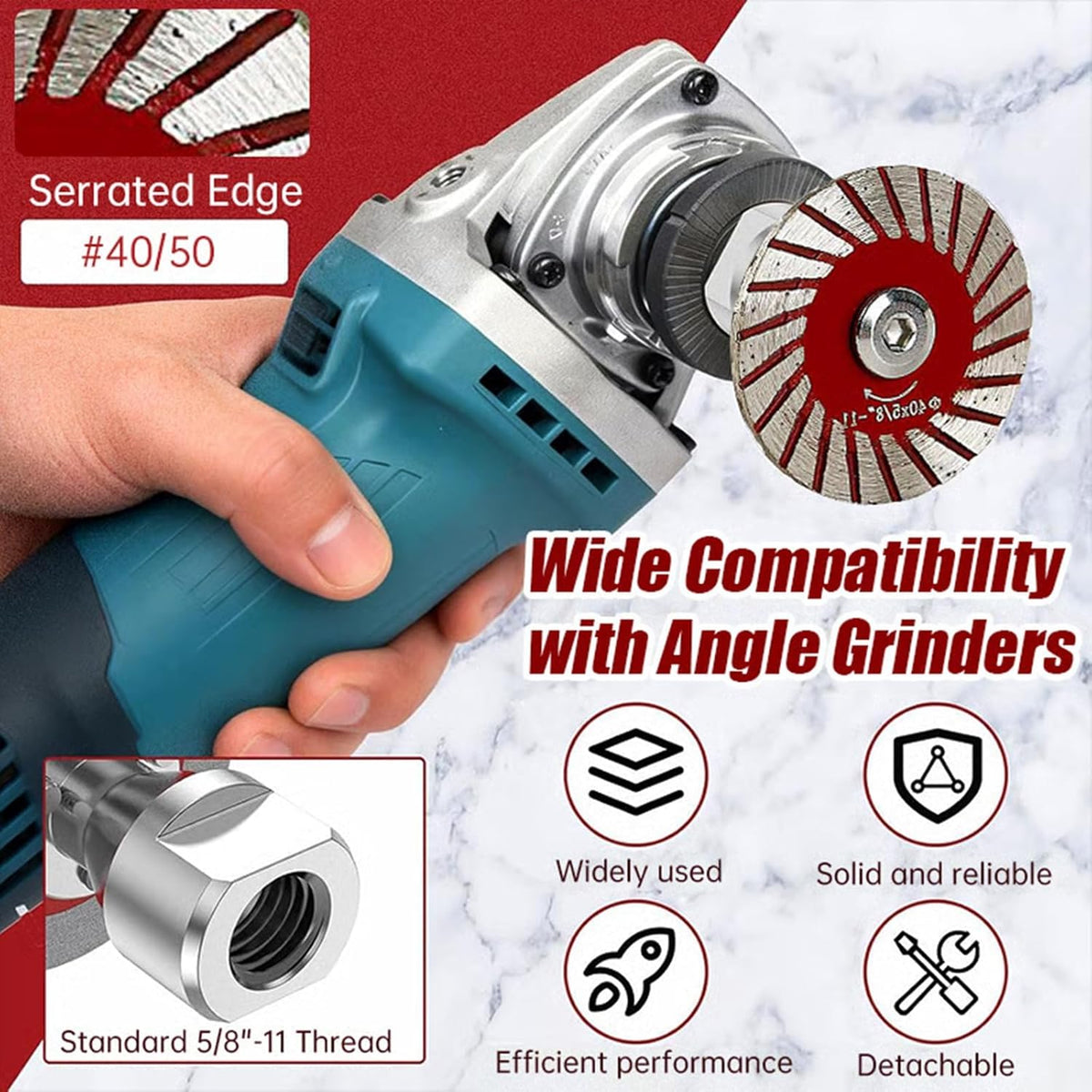1.57"Mini Diamond Blade for Grinder, High Hardness Diamond Wheel with Removable Flange