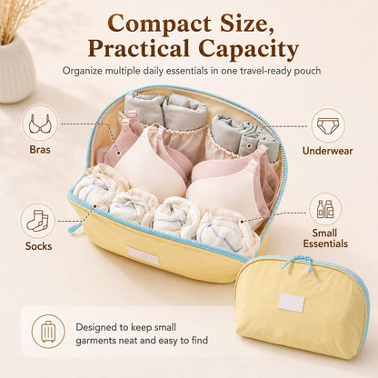 2 Pack 3-in-1 Portable Underwear Travel Organizer Bag Undies Storage Case for Women