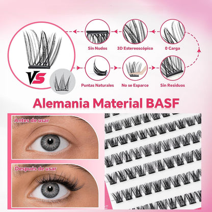 Self-Adhesive False Eyelash Set with Tweezers