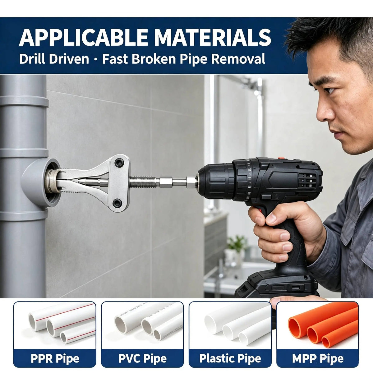 Universal Broken Pipe Extractor for 1/2", 3/4", and 1" Pipes