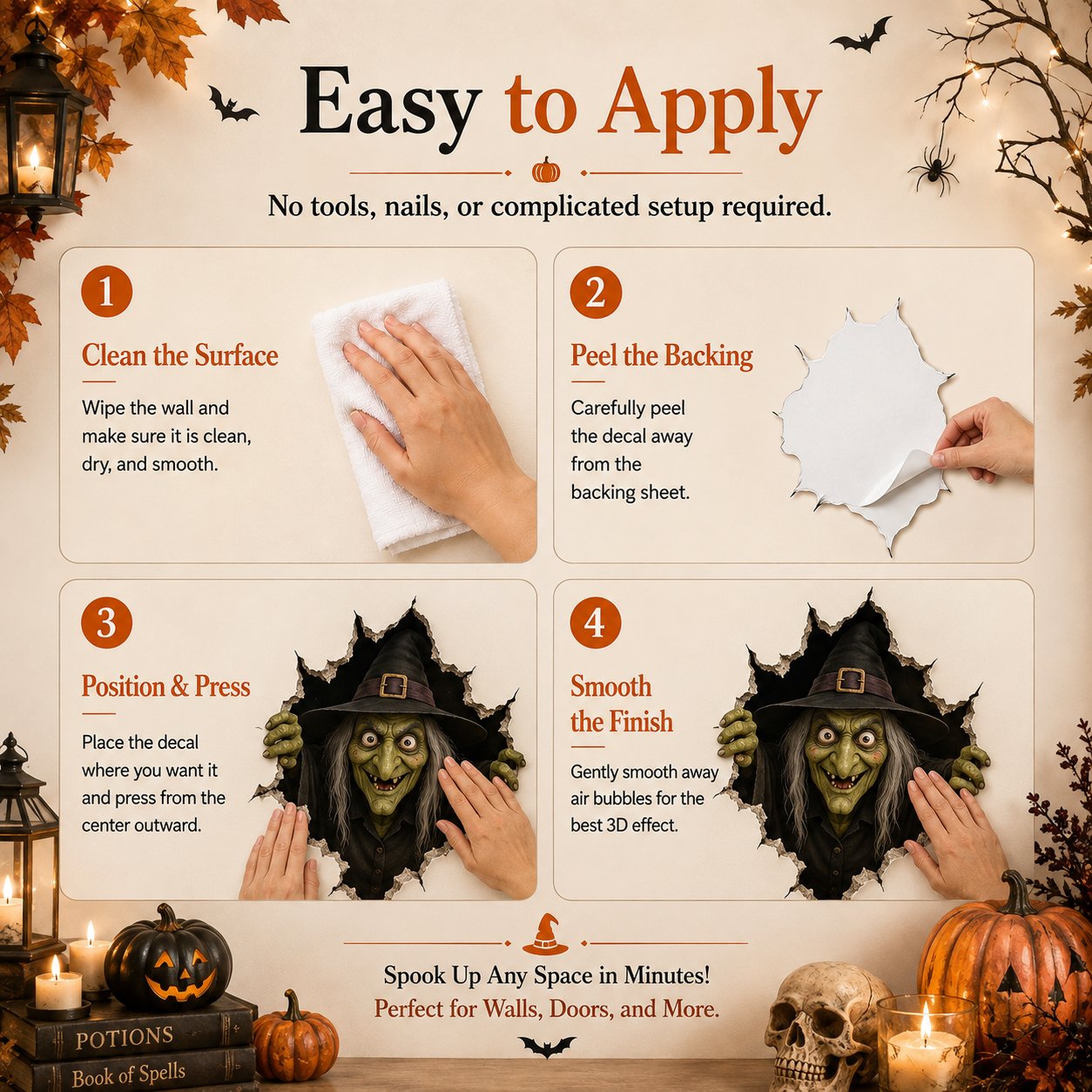 Halloween Breakthrough 3D Wall Decals