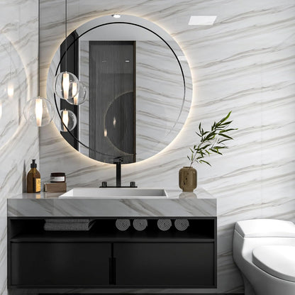 Glossy Marble-Pattern Self-Adhesive Wallpaper—Waterproof and Removable for Cabinets and Bathrooms