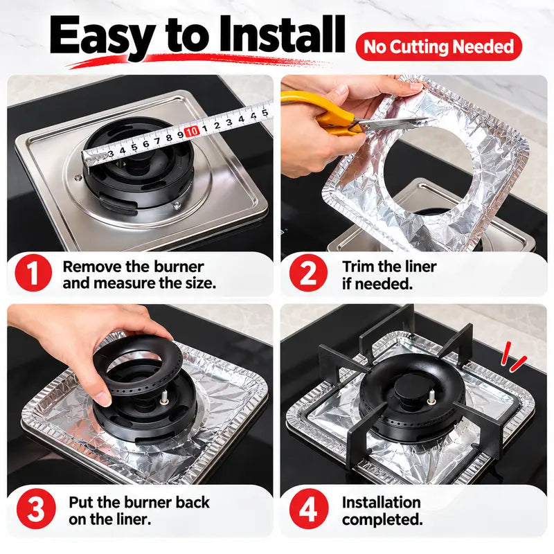 10PCS Aluminum Foil Gas Stove Burner Covers