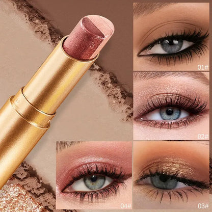 Three-Color Eyeshadow Stick, Fine Shimmer Gradient Contour Highlighter