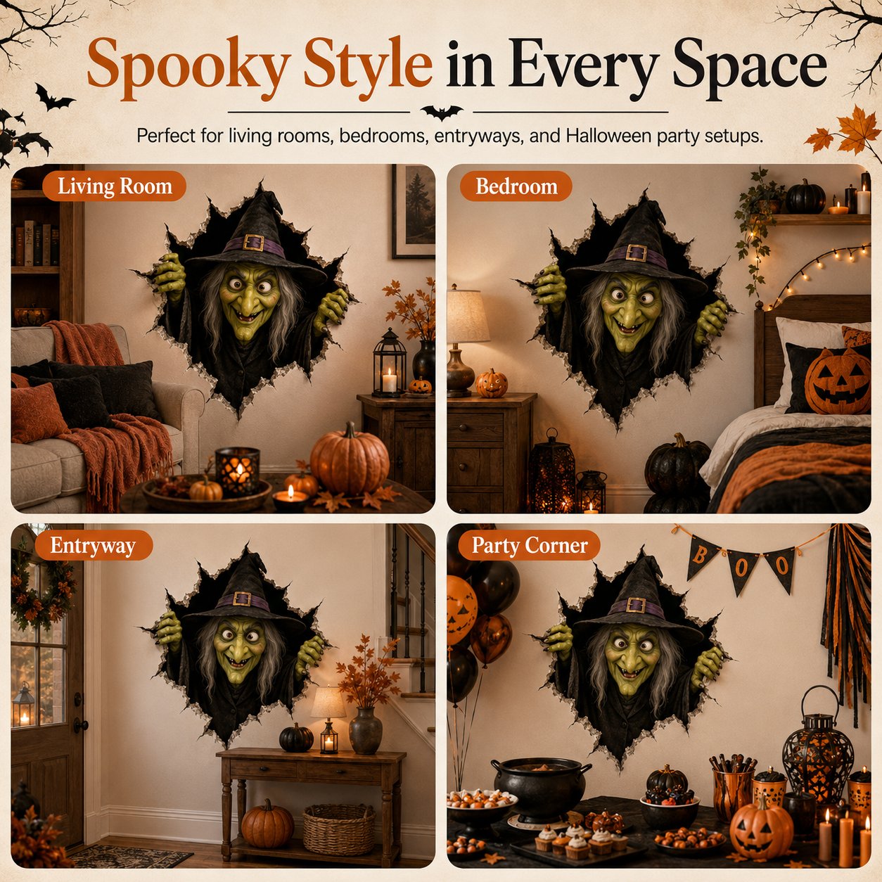 Halloween Breakthrough 3D Wall Decals