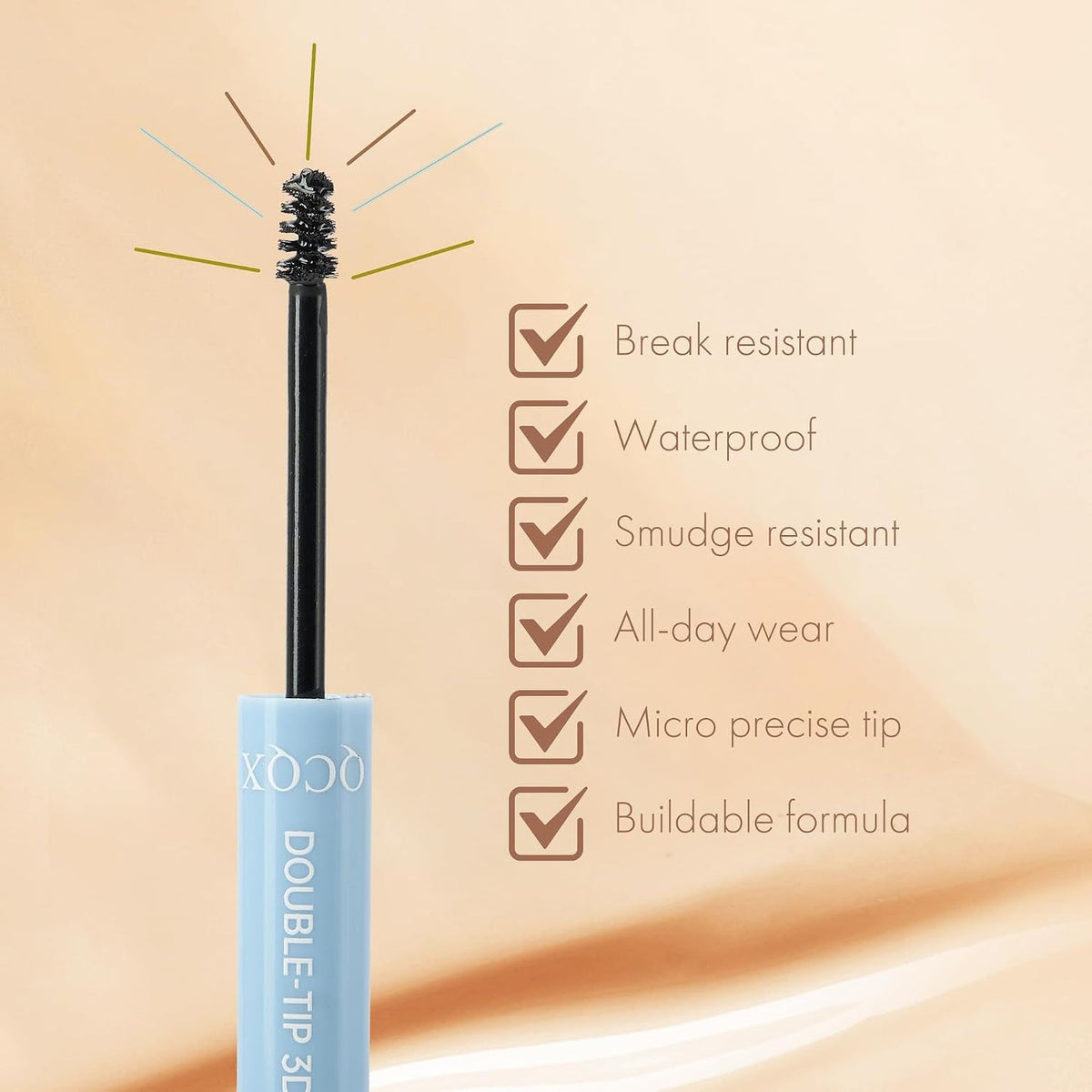 2PCS Dual-Ended 4-Tip Precision Eyebrow Pencil with Spoolie Brush