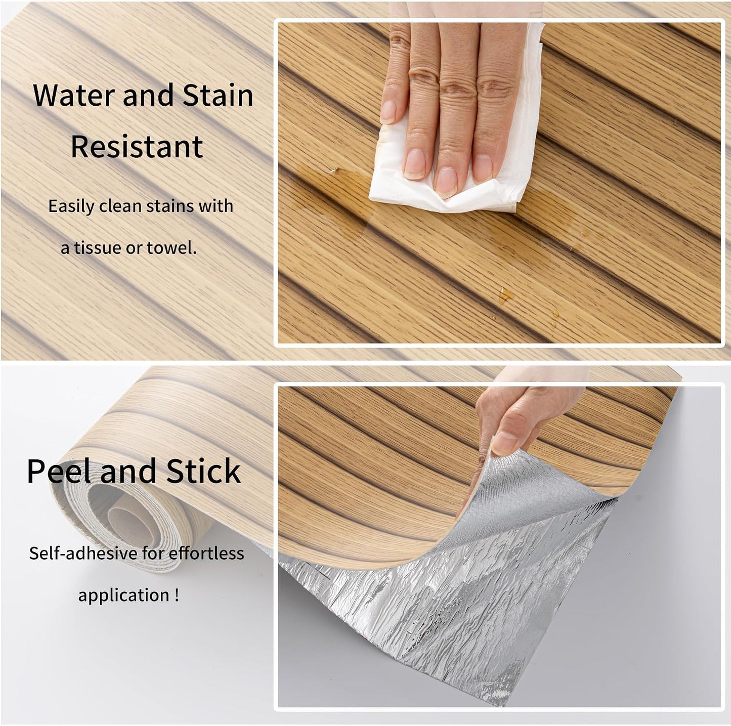 Wood Grain Slat Wall Panels Peel and Stick Faux Wood Thick Wallpaper