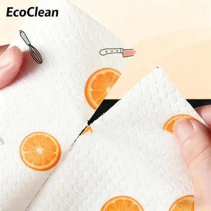 100pcs Household Disposable Rag Thickened Non-woven Kitchen Cleaning Cloth