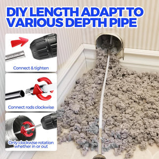 Dryer Vent Cleaner Kit - Flexible Lint Brush with Drill Attachment