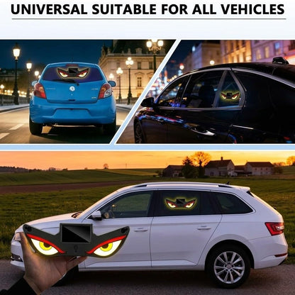 Wireless No Drill Solar and USB Powered Devil Eyes Warning Lights for Cars Windshield Rear Window
