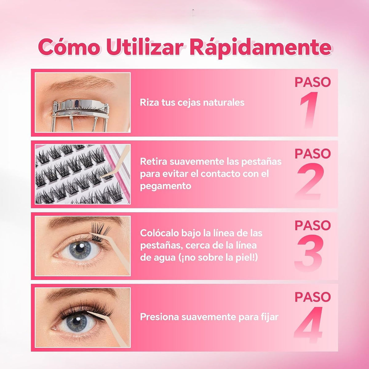 Self-Adhesive False Eyelash Set with Tweezers